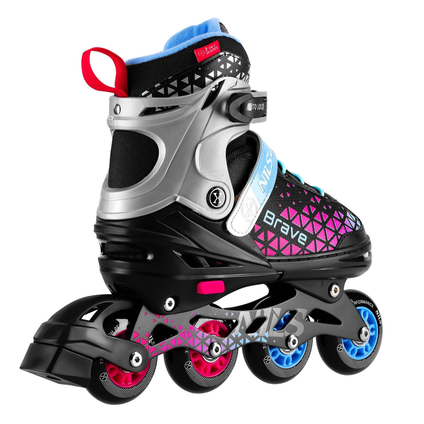 4-in-1 Inline & Ice Skates Set, Pink, Size S (29-33)