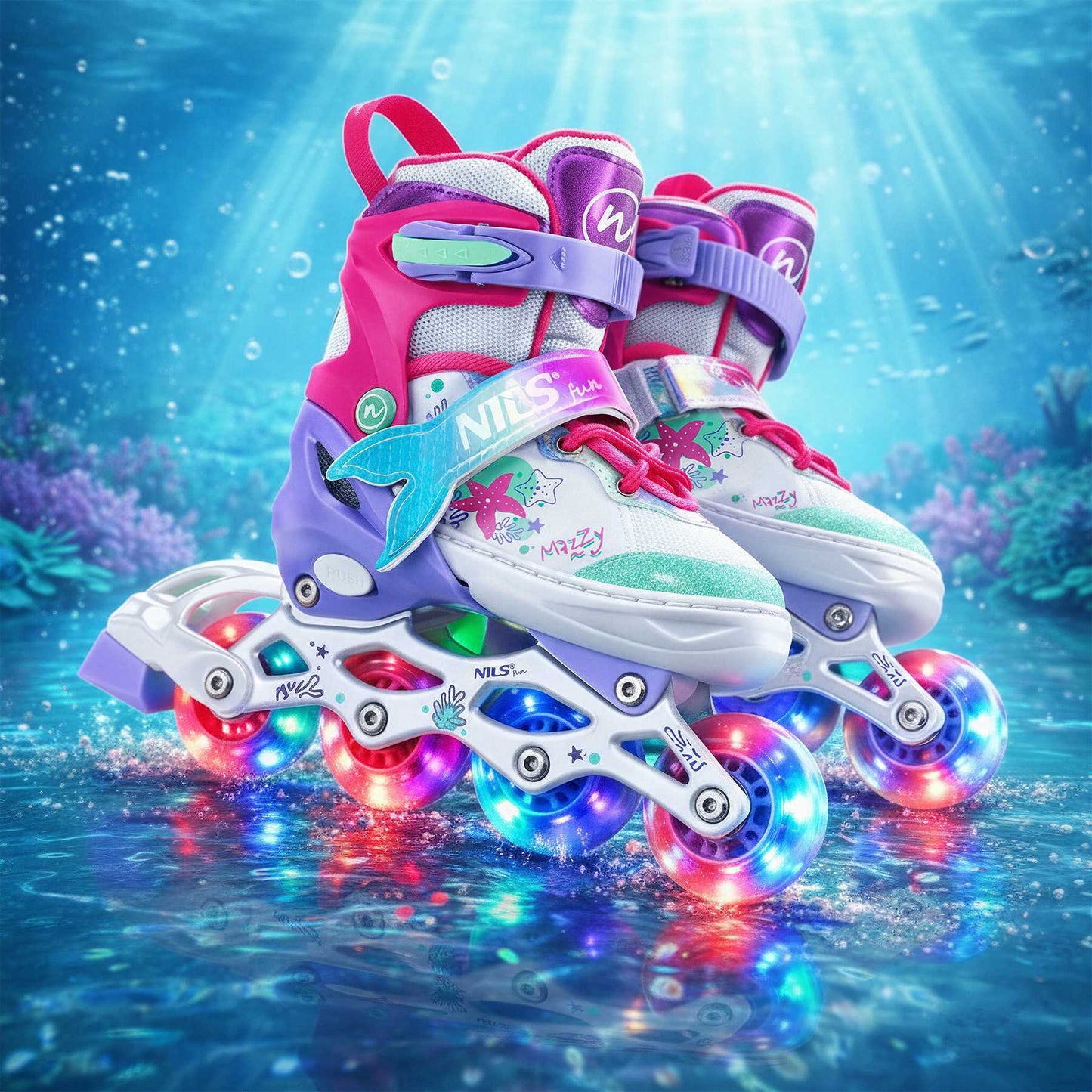 4-in-1 Kids Skates Set, Adjustable Size M (35-38)