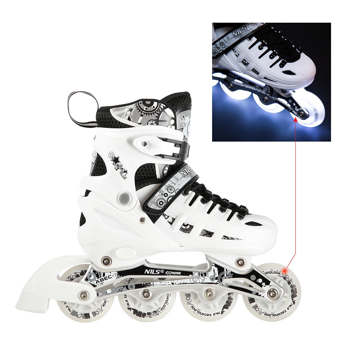 4-in-1 LED Inline/Ice Skates, Size L (39-42)