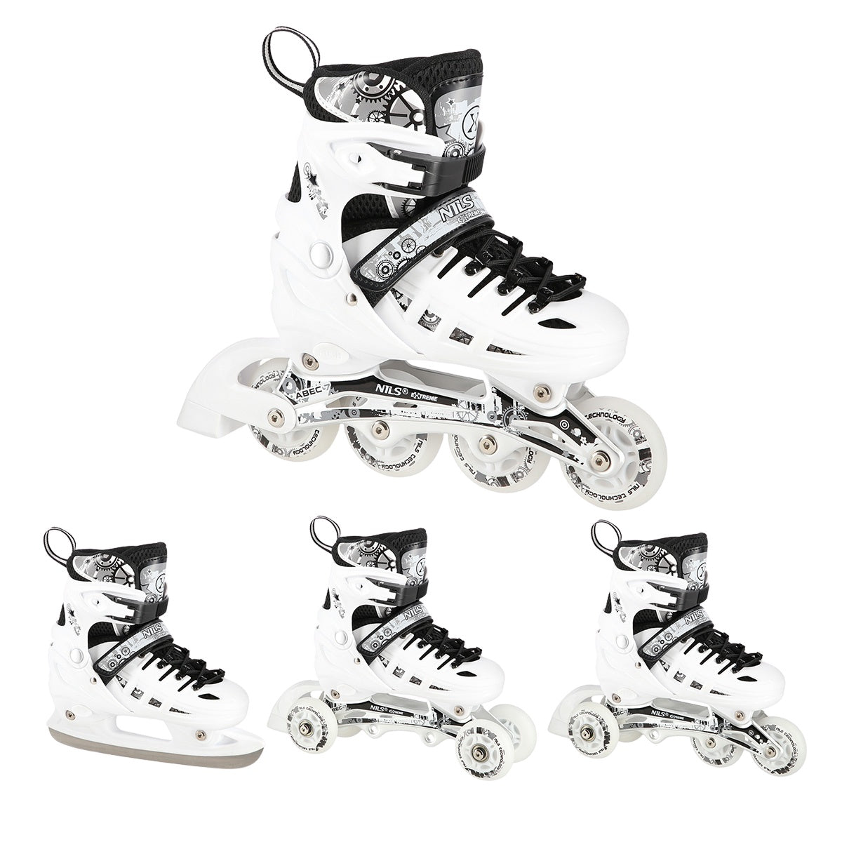 4-in-1 LED Inline/Ice Skates, Size M (35-38)
