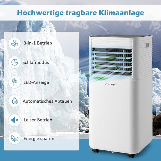 4 in 1 Mobile Air Conditioner 9000 BTU Cooling & Ventilating & Dehumidifying Air Conditioner with Black Lid 16℃-32℃