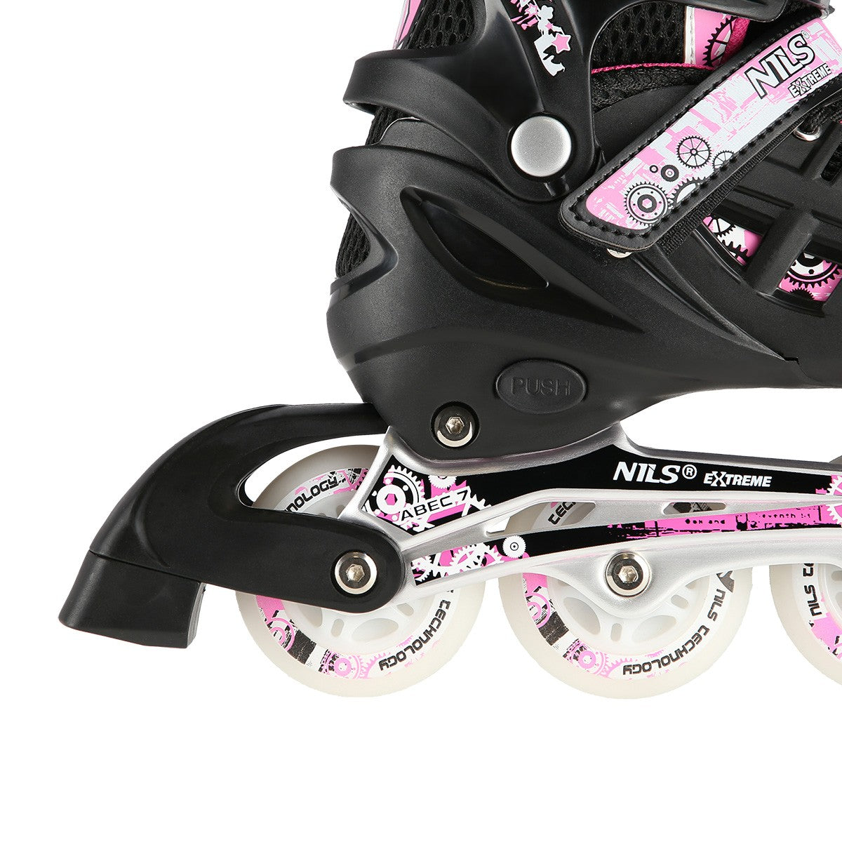 4-in-1 Pink LED Inline/Ice Skates, Size L (39-42)