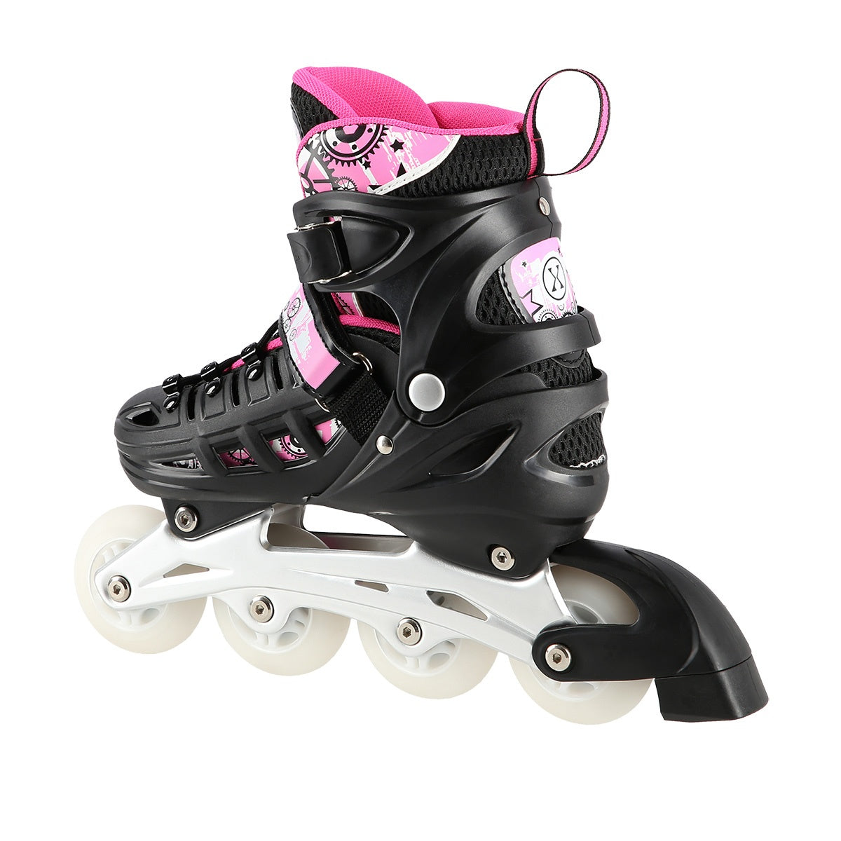 4-in-1 Pink LED Inline/Ice Skates, Size S (31-34)