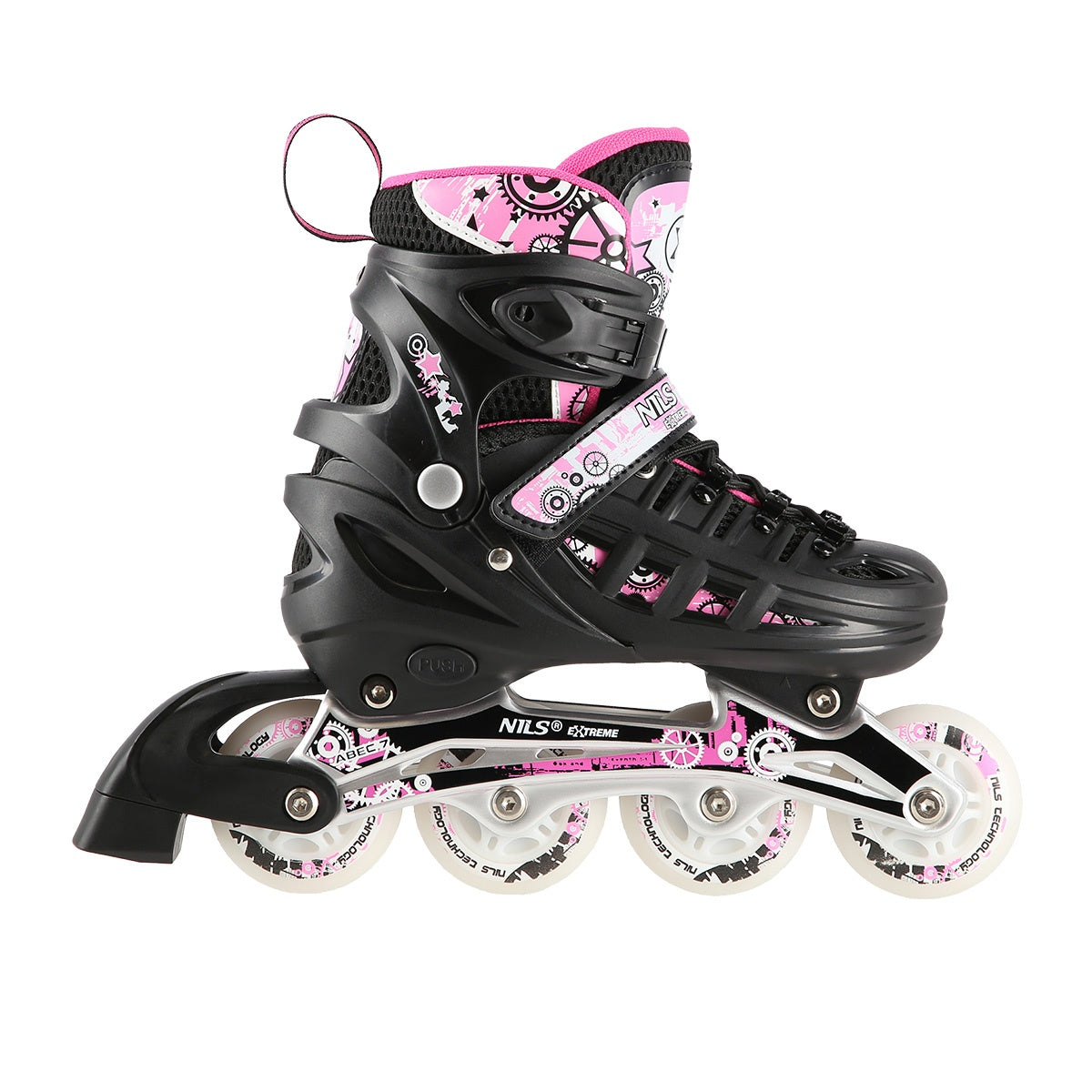 4-in-1 Pink LED Inline/Ice Skates, Size S (31-34)