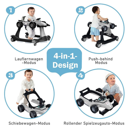 4 in 1 baby walker folding baby walker gray