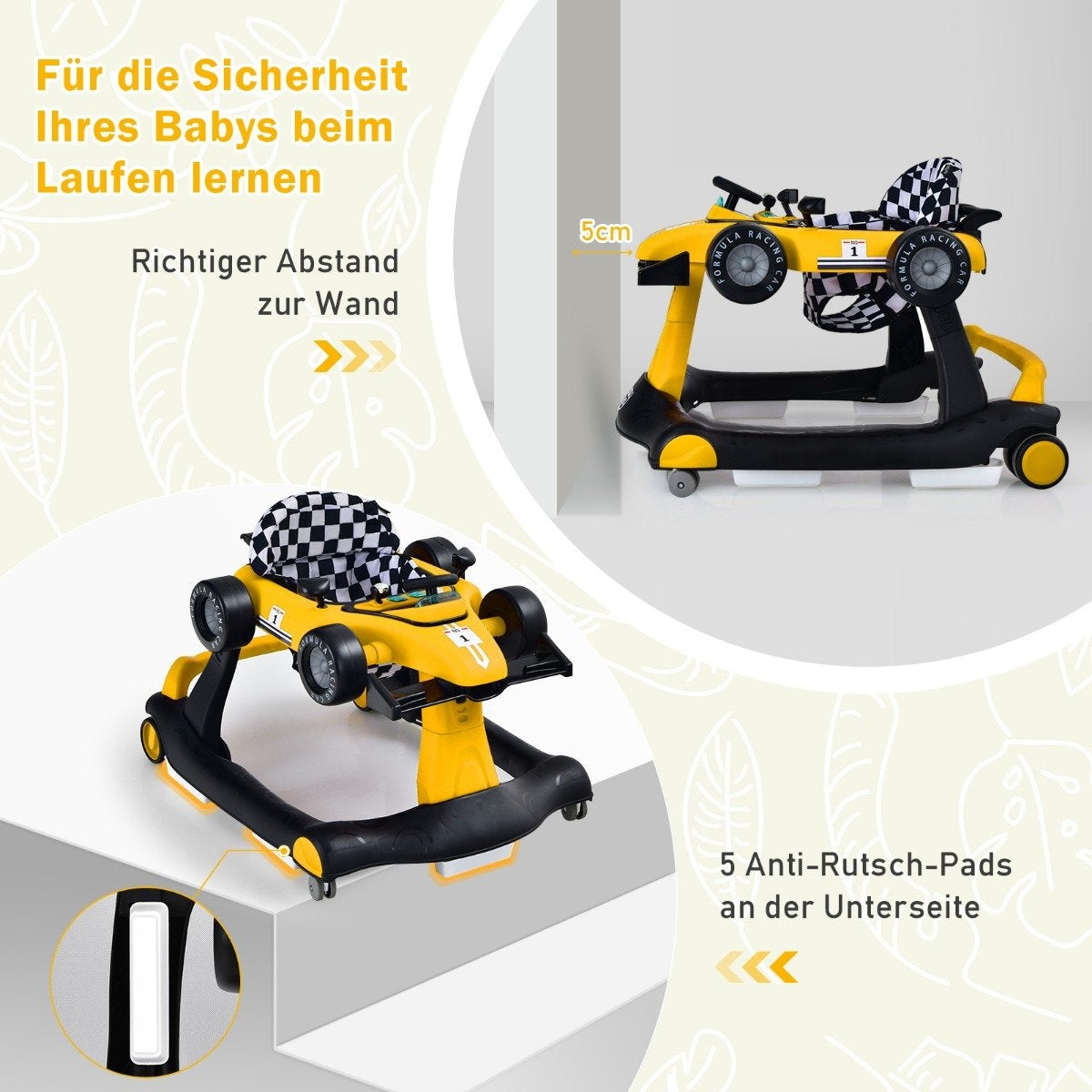 4 in 1 baby walker folding baby walker yellow