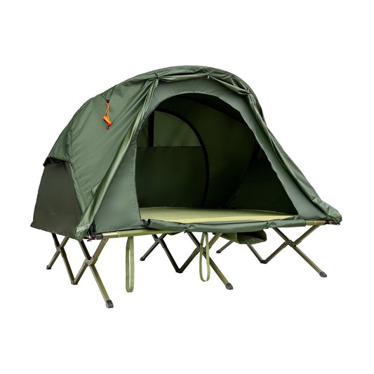 4 in 1 camping tent set for 2 people with cover and mattress 194 x 146 x 160 cm green