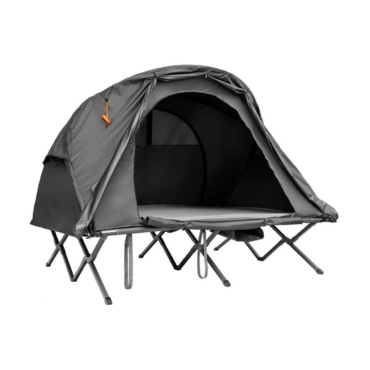4 in 1 hiking tent set for 2 people with cover and mattress 194 x 146 x 160 cm gray
