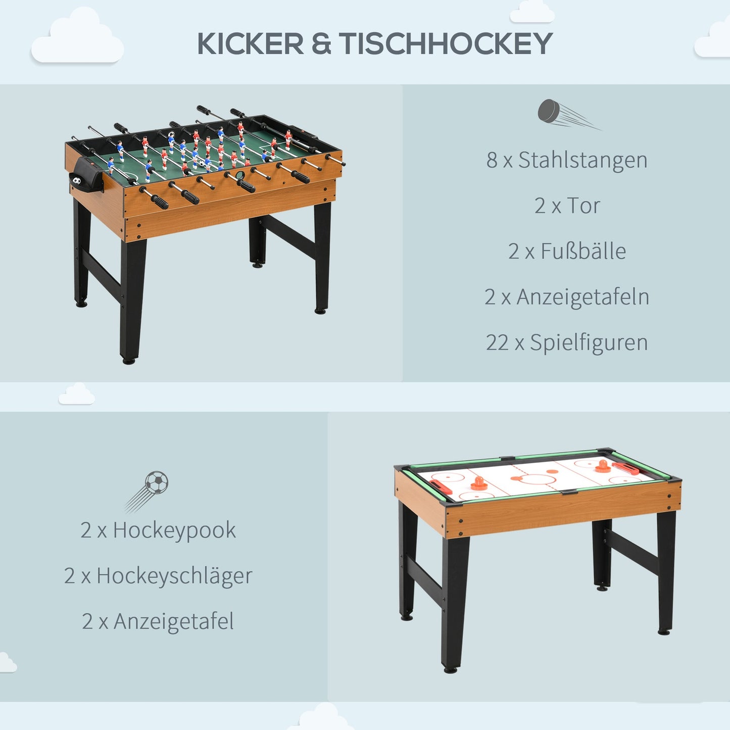 Multi-game table: Ping Pong, Foosball, Billiards, Air Hockey