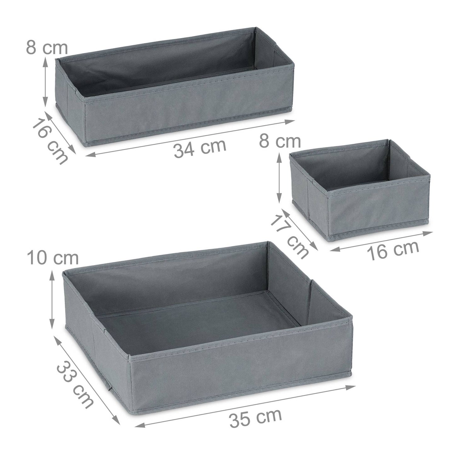 4-part drawer divider in fleece
