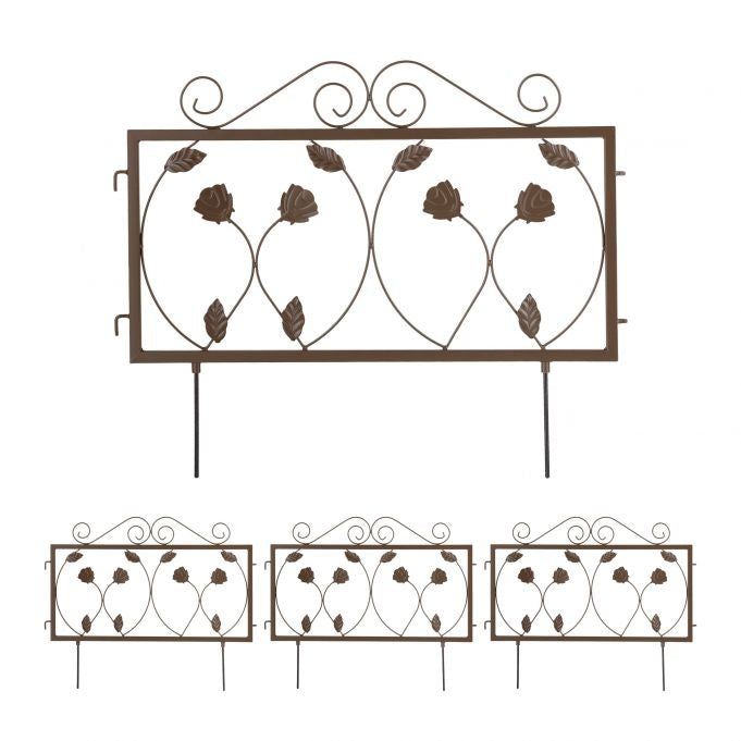 4-part flower bed fence in metal