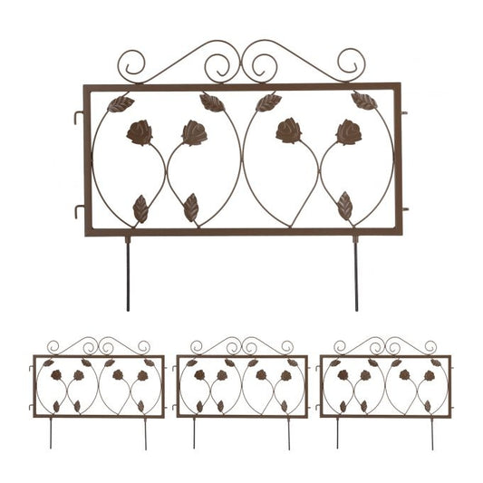 4-part flower bed fence in metal