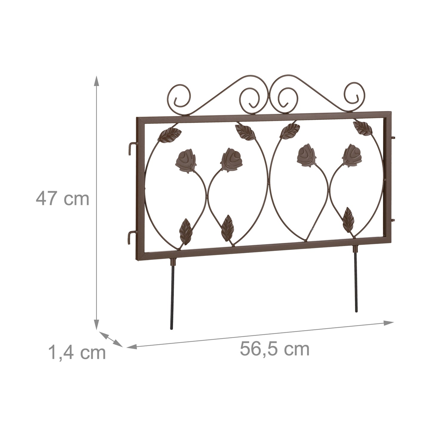 4-part flower bed fence in metal