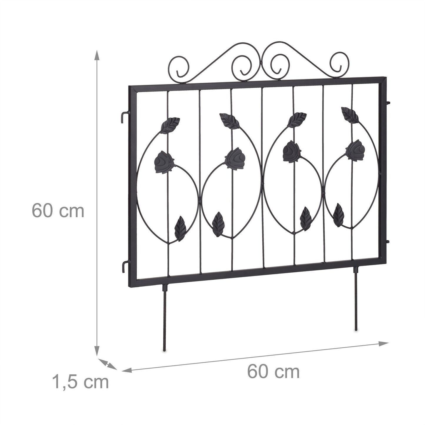 4-part flower bed fence in metal