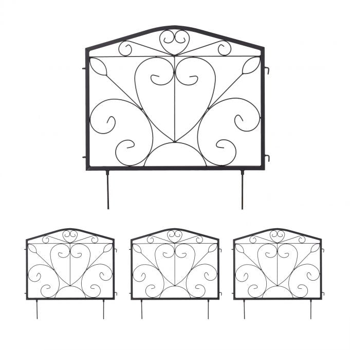 4-part flower bed fence in metal