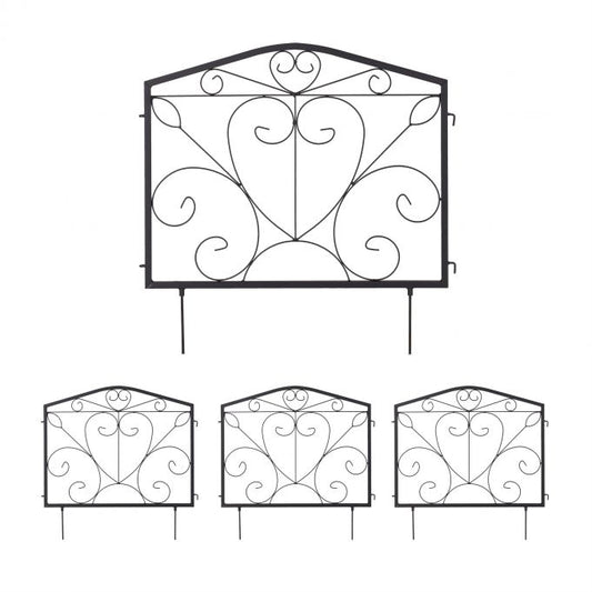4-part flower bed fence in metal