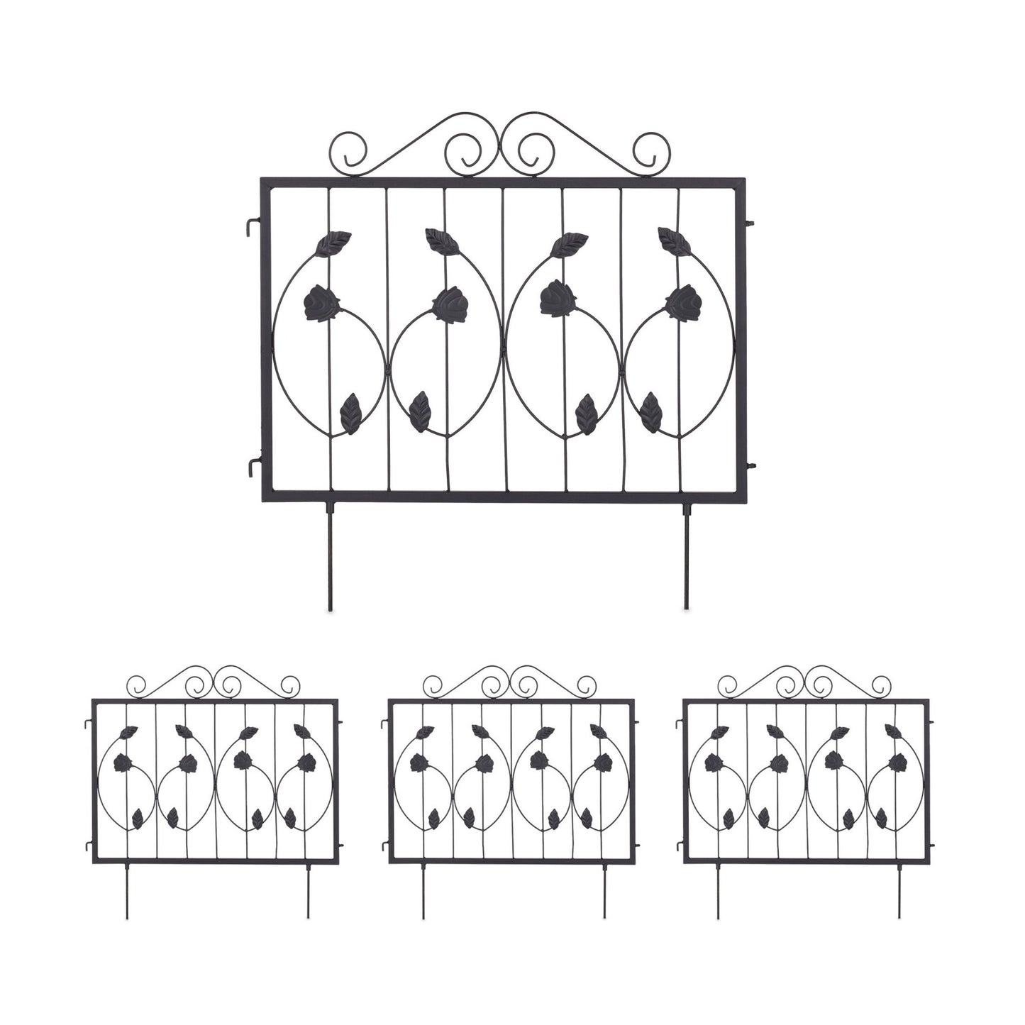 4-part flower bed fence in metal
