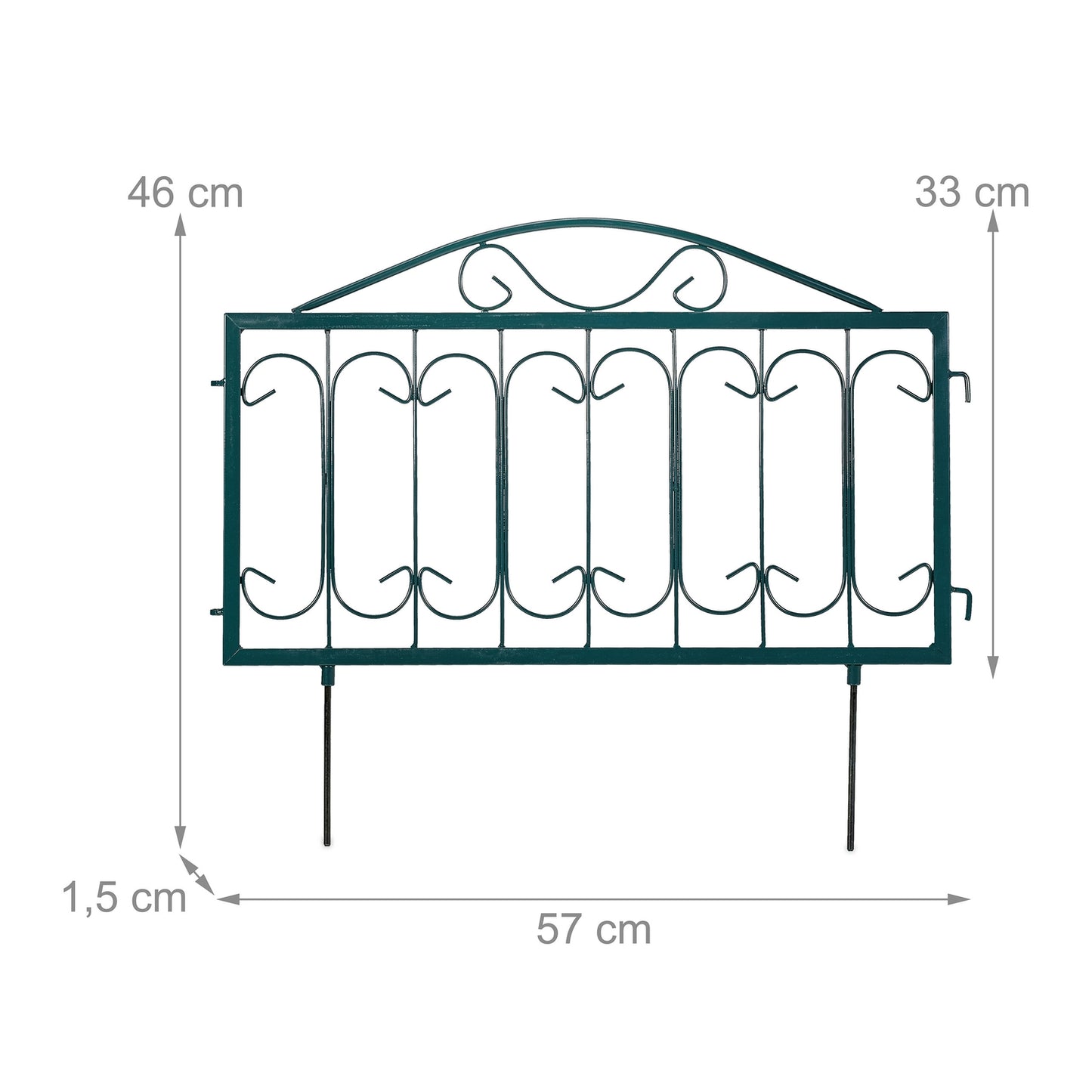 4-part flower bed fence in metal