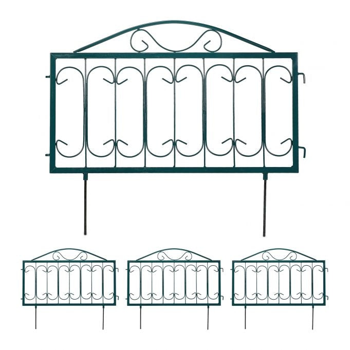 4-part flower bed fence in metal