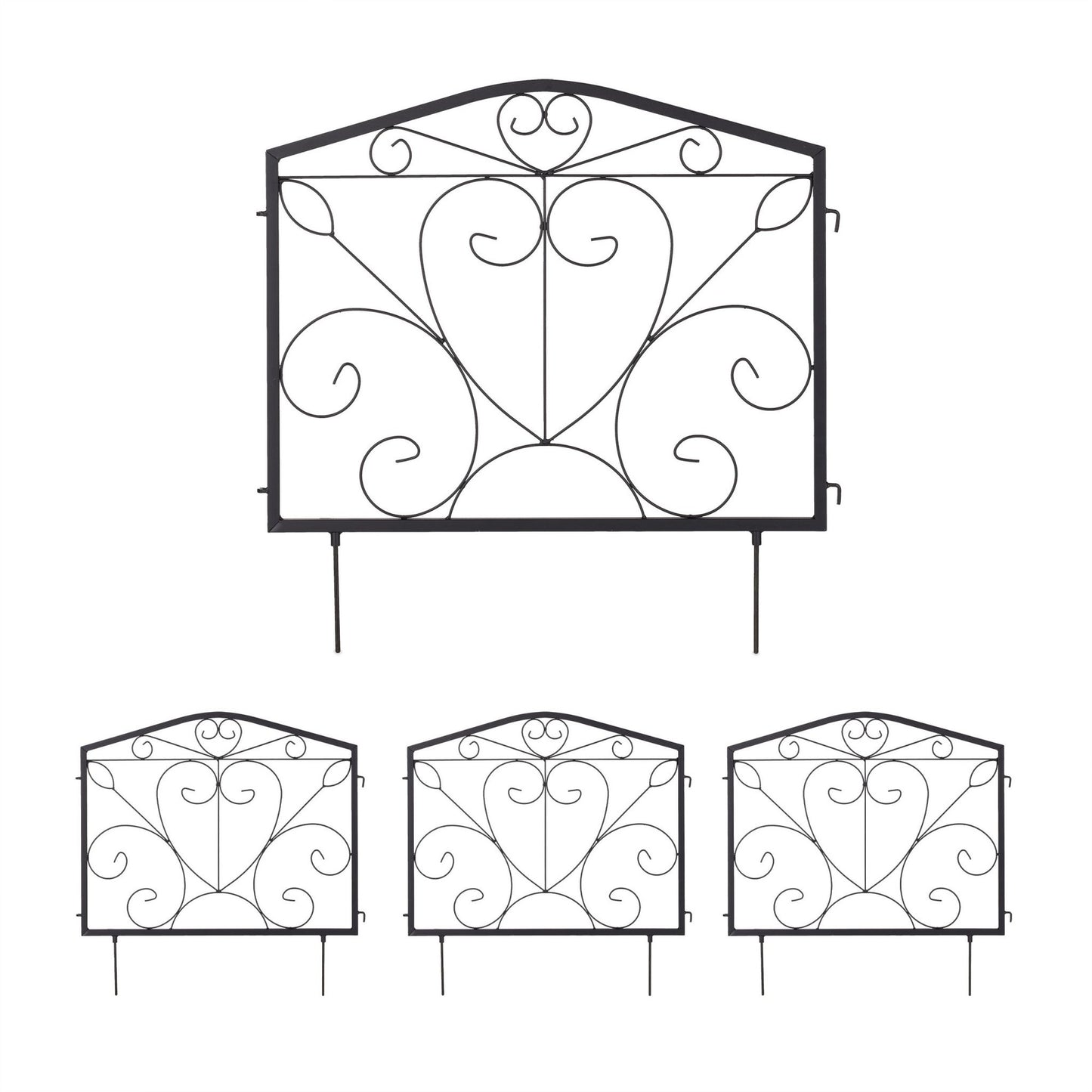 4-part flower bed fence in metal