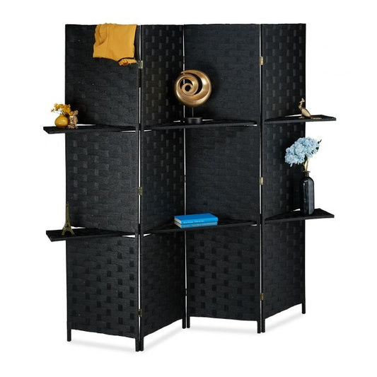 4-part screen with shelves