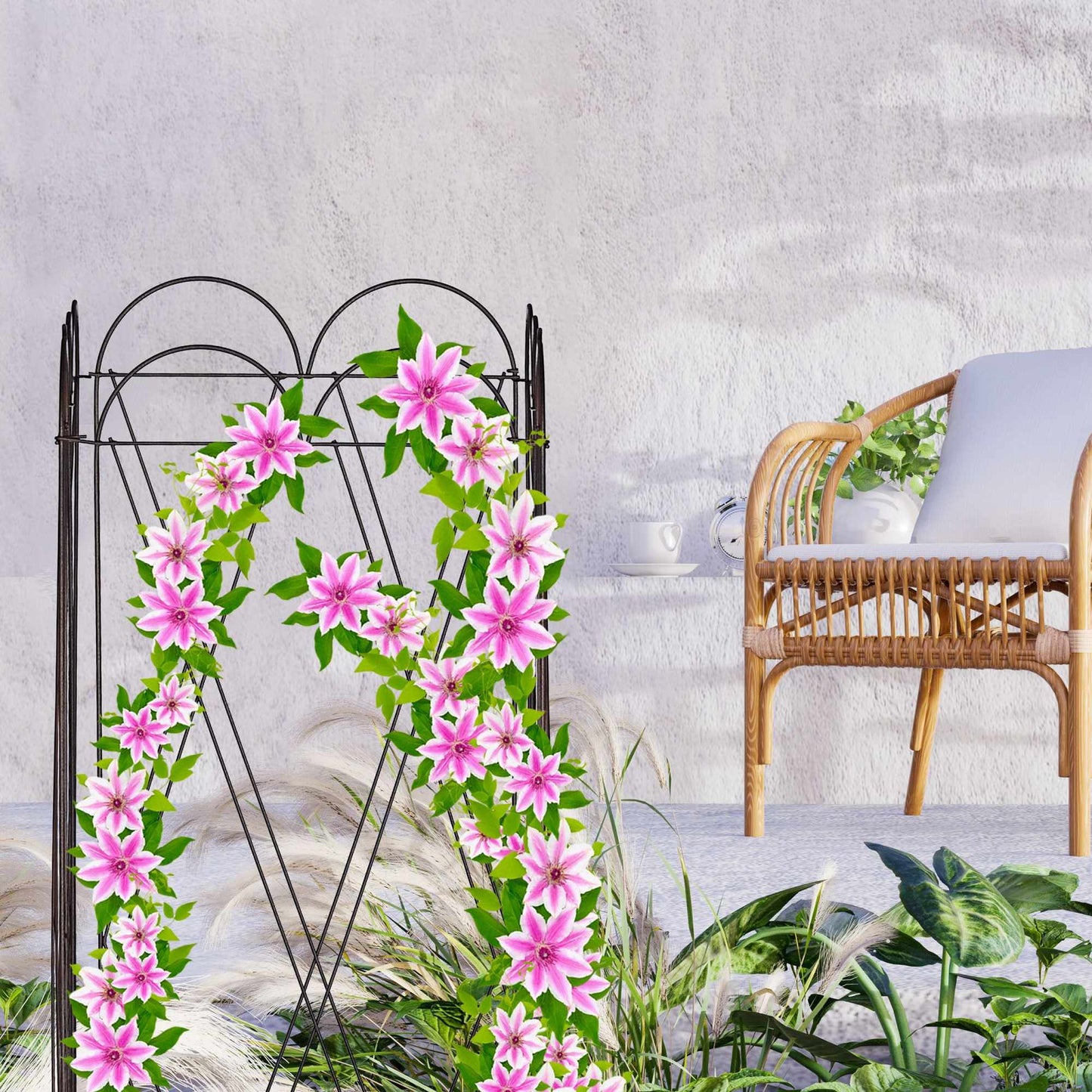 4-part trellis in rust color, set of 3
