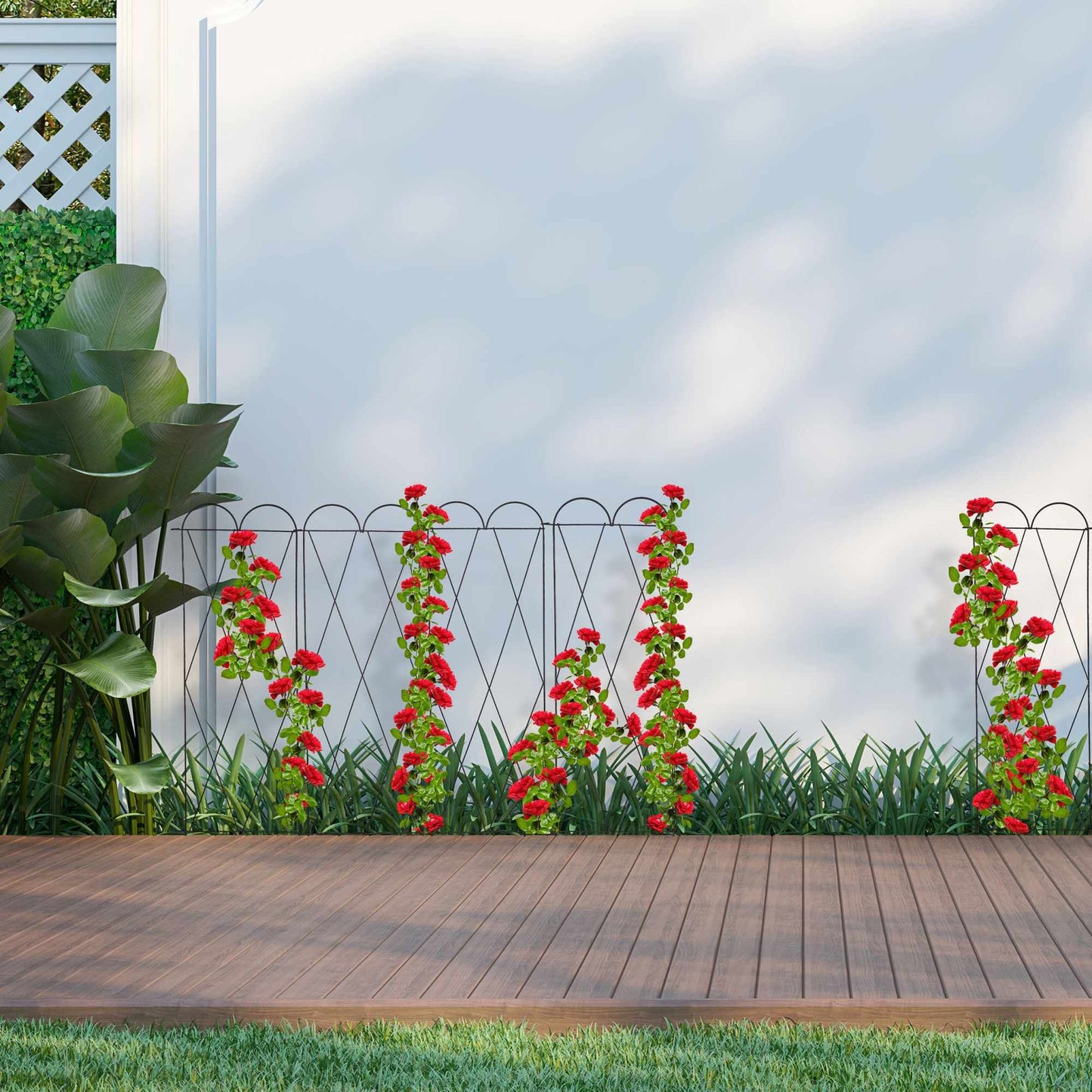 4-part trellis in rust color, set of 3
