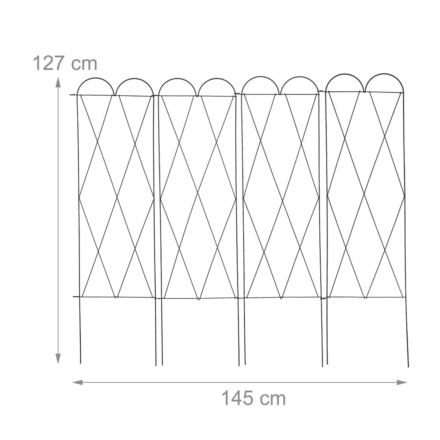 4-part trellis in rust color, set of 3