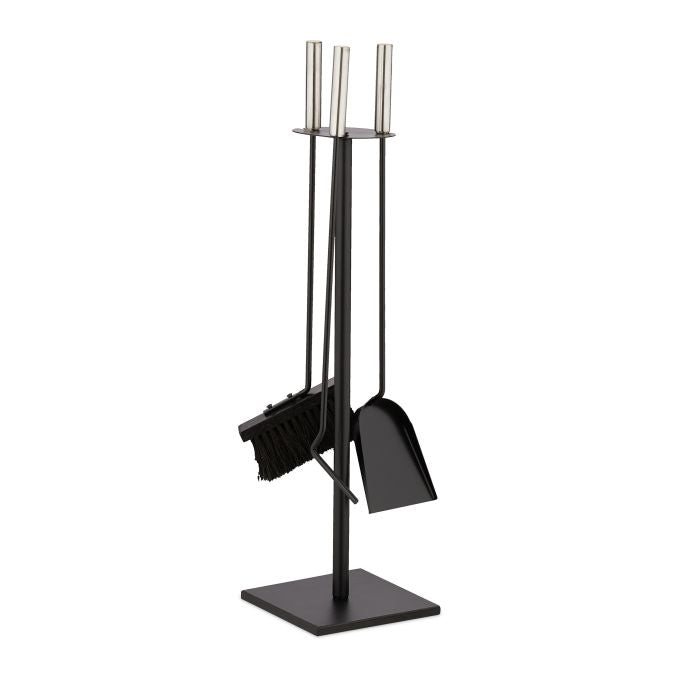 4-piece fireplace set in black