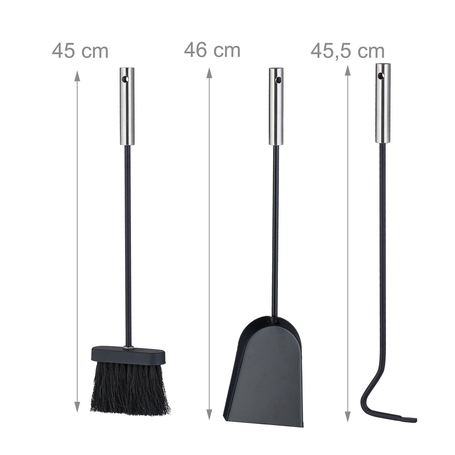 4-piece fireplace set in black