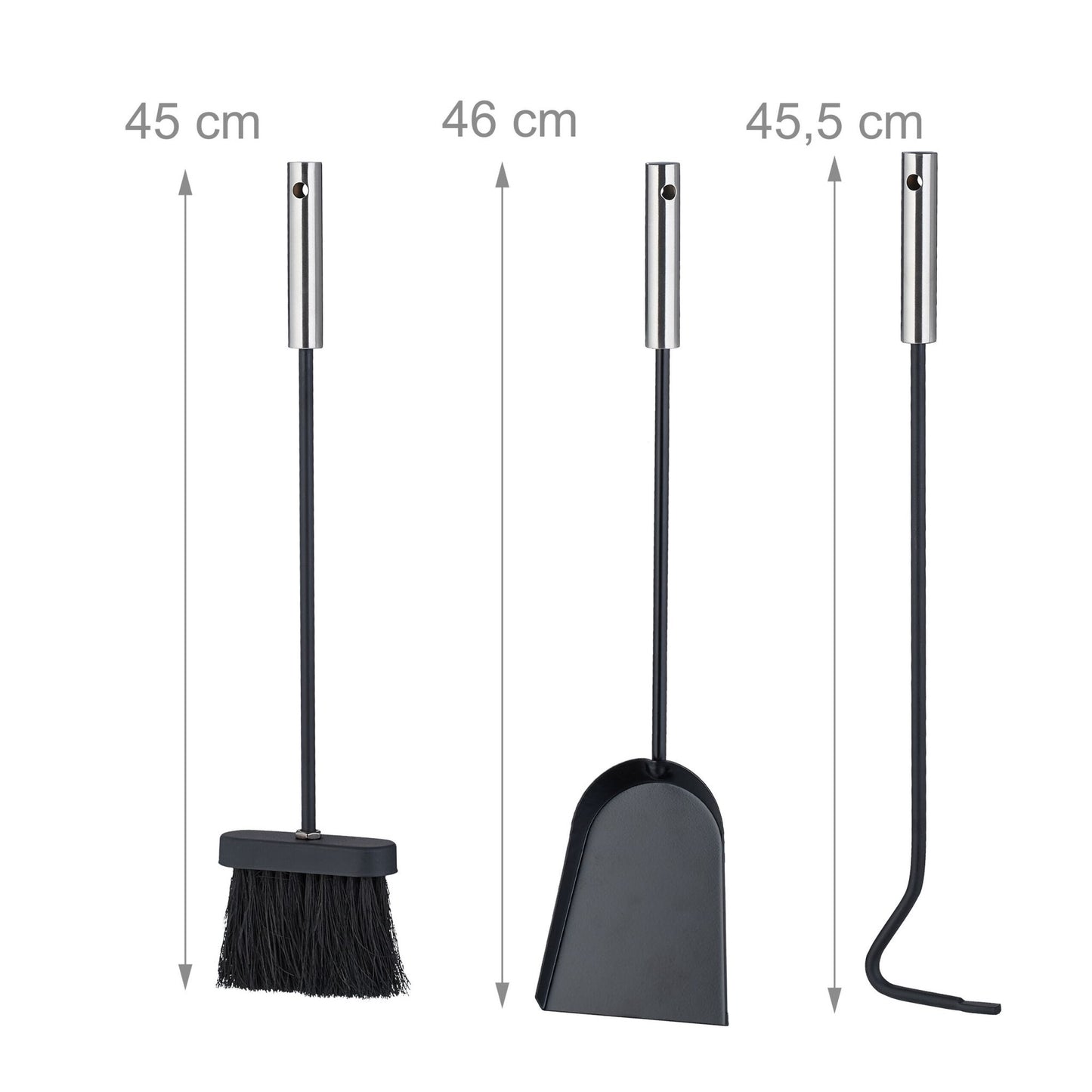 4-piece fireplace set in black