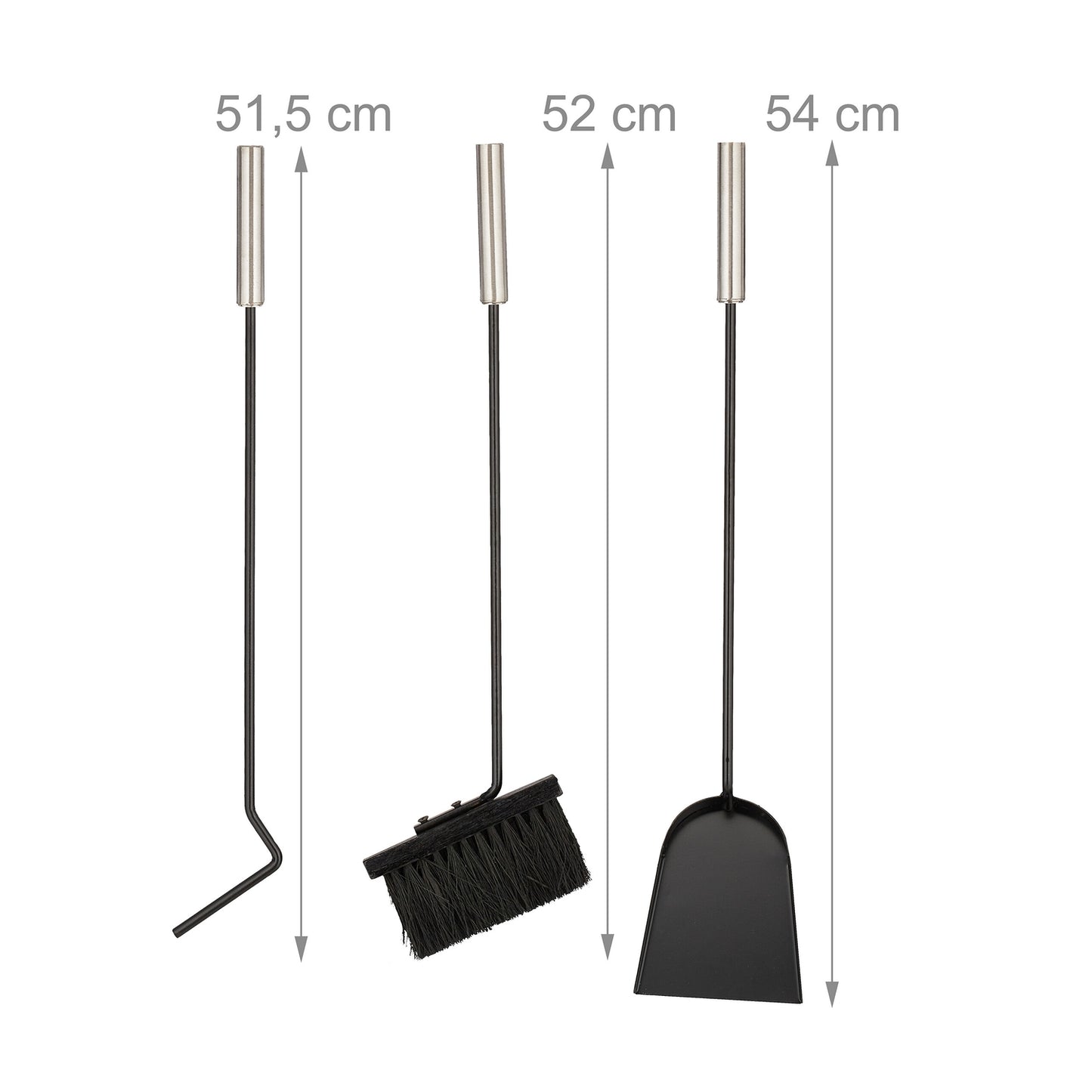 4-piece fireplace set in black