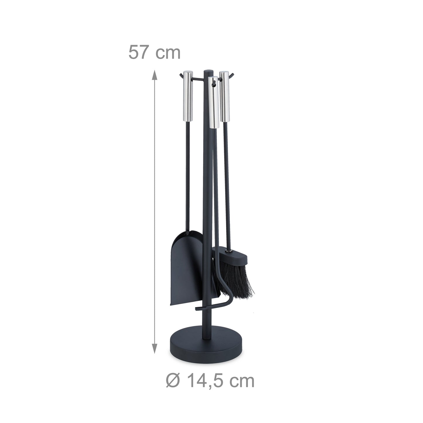4-piece fireplace set in black