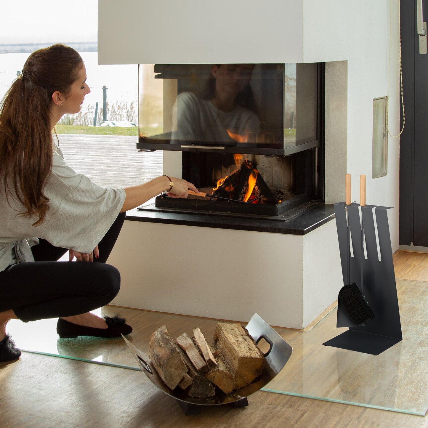 4-piece stove set with stand