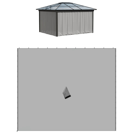 Pavilion side walls, polyester, 3x3m, light grey, hook attachment