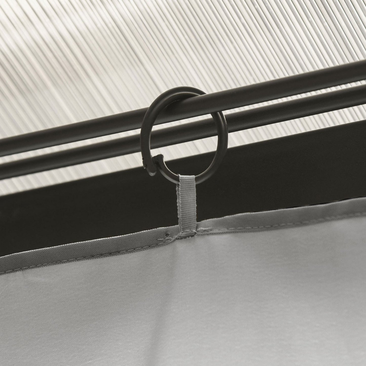 Pavilion side walls, polyester, 3x3m, light grey, hook attachment