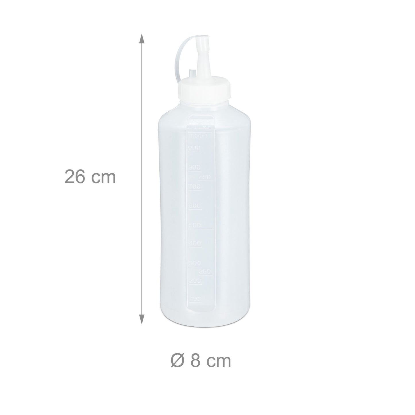 4x Squeeze Bottles 1000ml