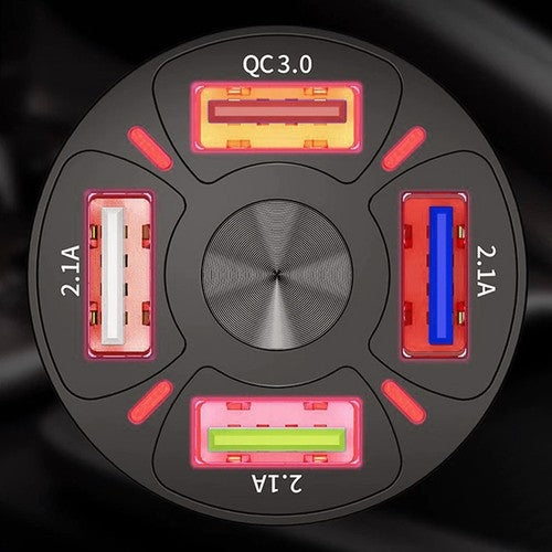 4x USB car charger + Xtrobb 19907 cable