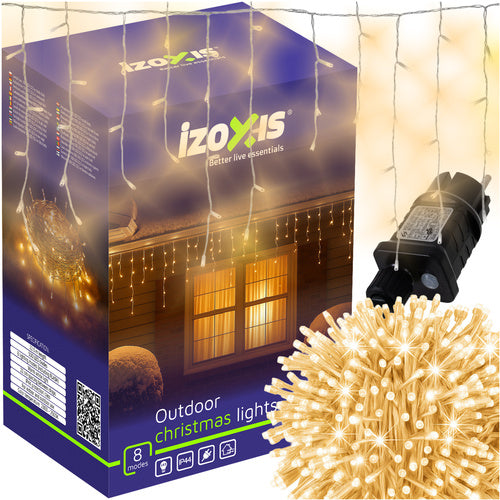 500 LED Warm White Christmas Lights, 22.5m, 8 Modes