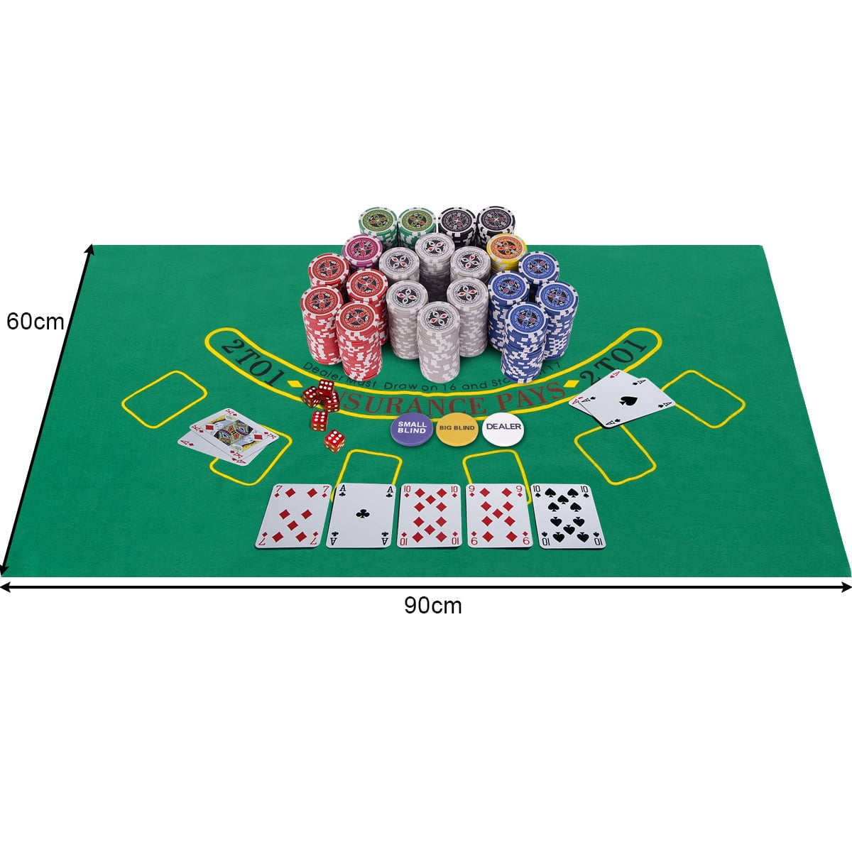 500-Piece Poker Set with Chips, Cards, Dice, and Case