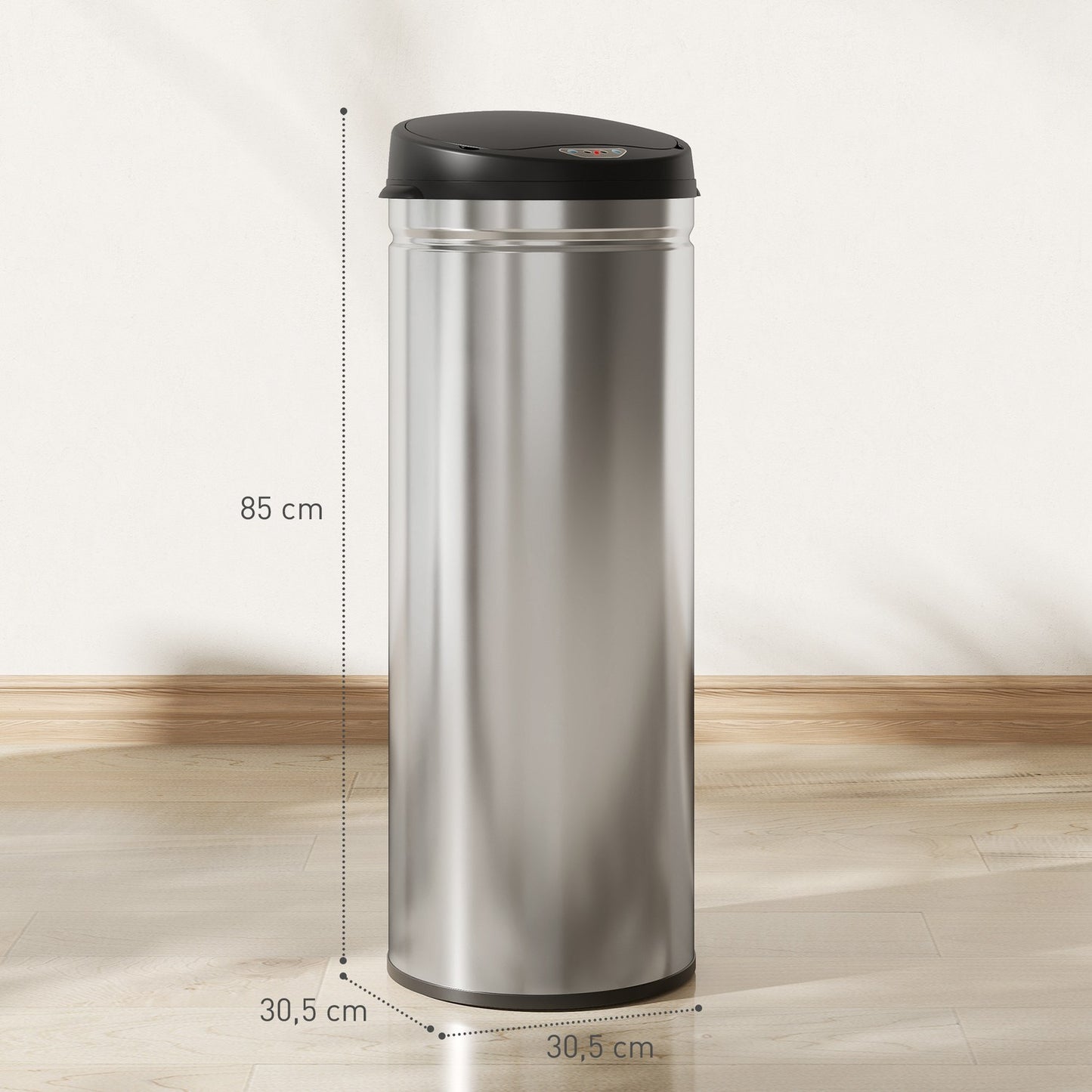 50L Stainless Steel Sensor Bin, Soft-Close, Touchless