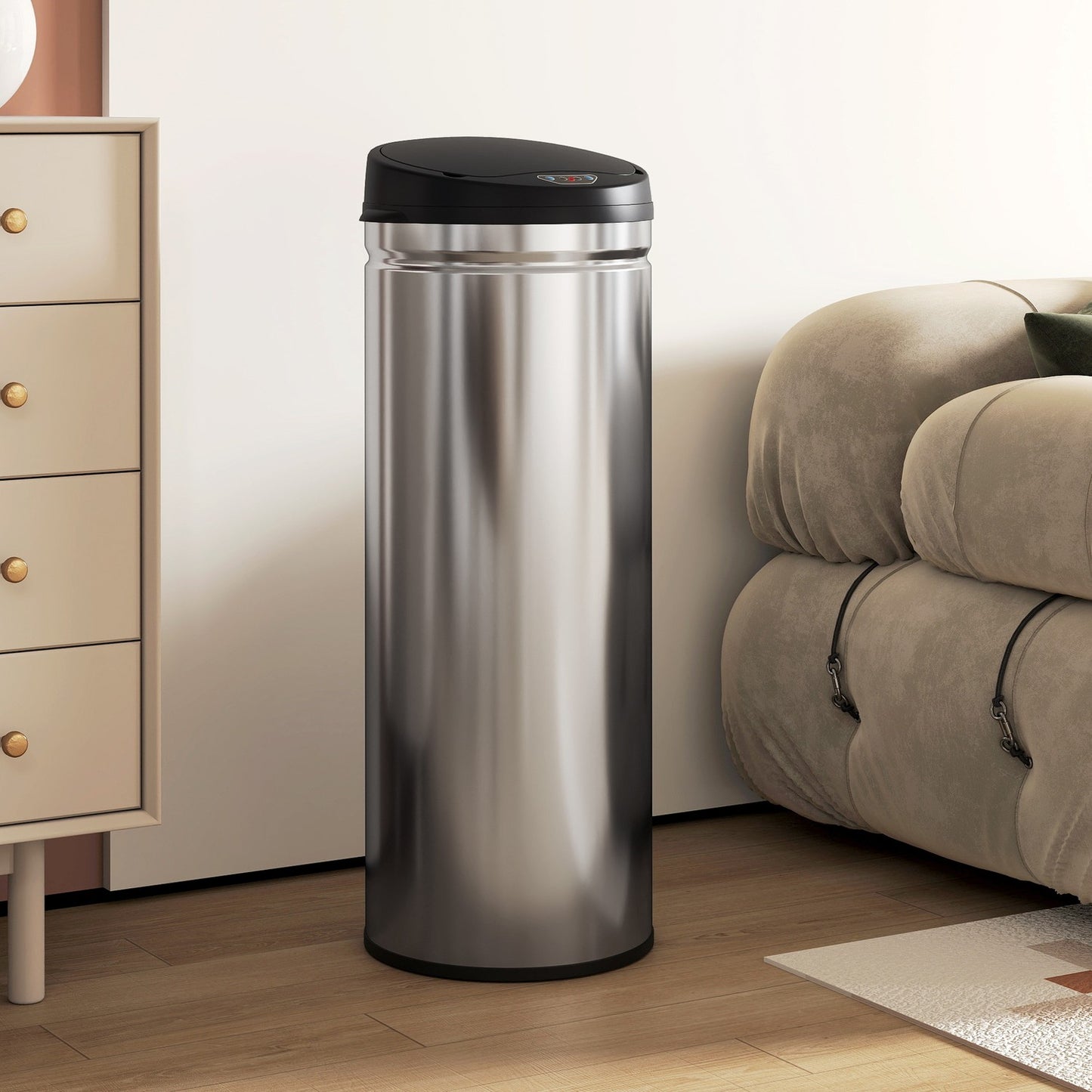 50L Stainless Steel Sensor Bin, Soft-Close, Touchless