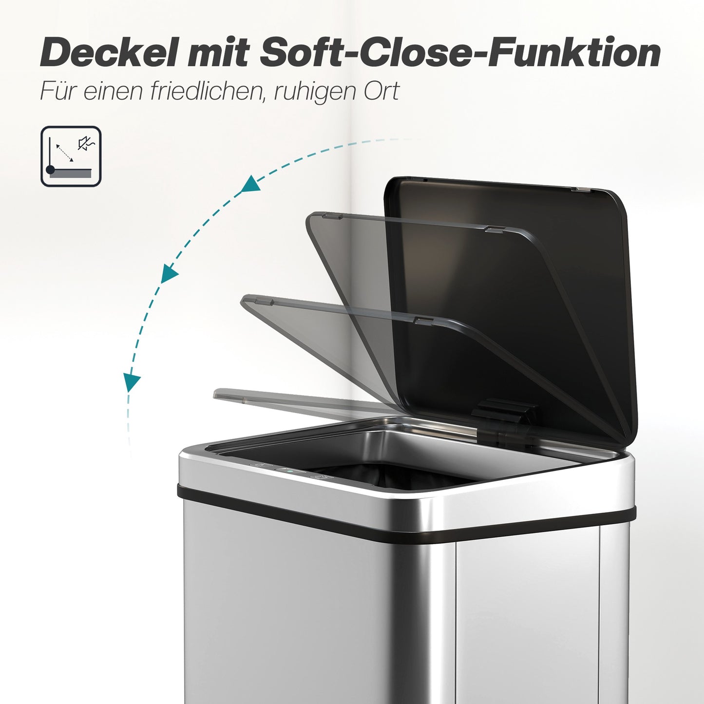 50L Touchless Sensor Trash Can, Stainless Steel