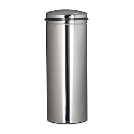 50 L Waste Bin Stainless Steel Trash Can Paper Basket Metal Garbage Storage