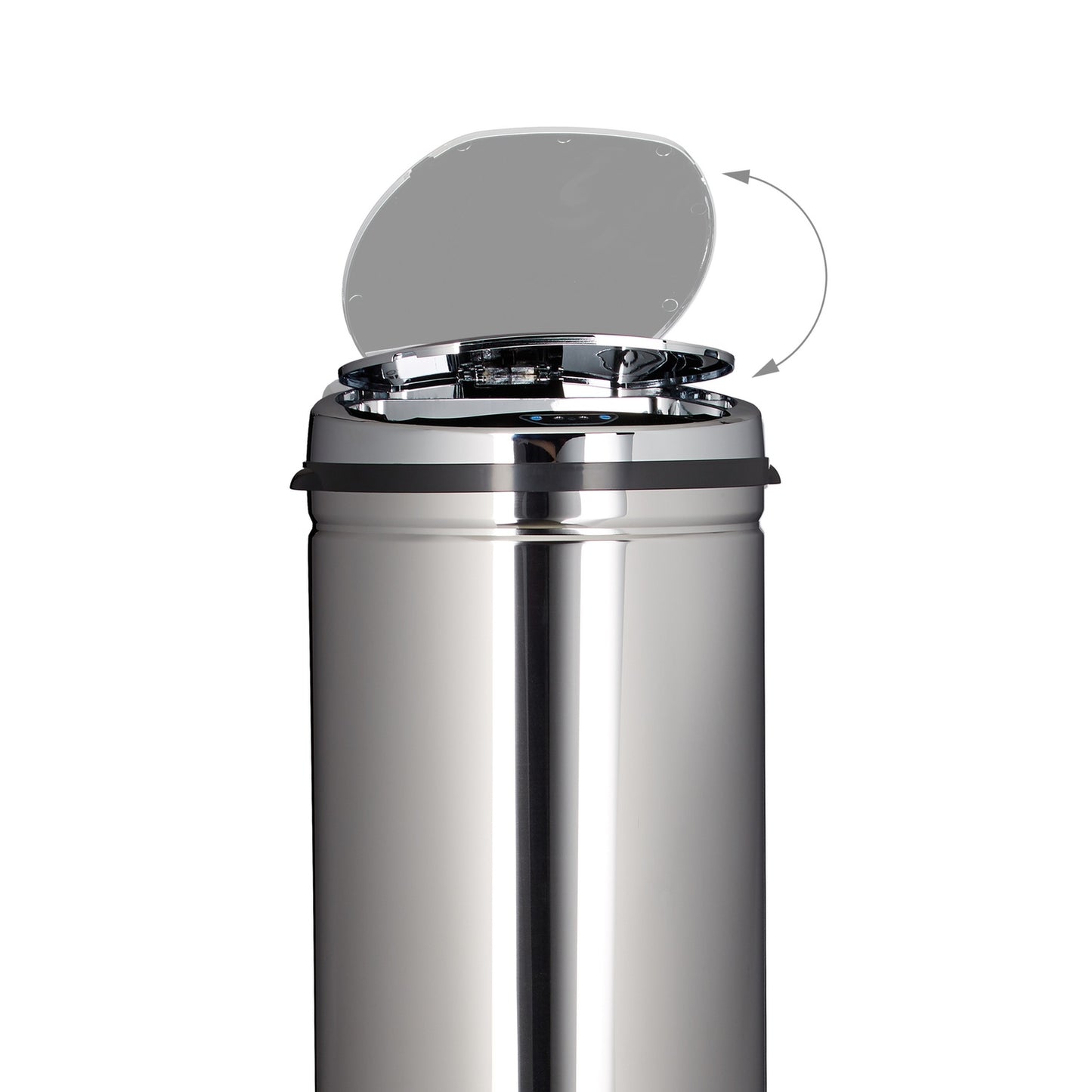 50 L Waste Bin Stainless Steel Trash Can Paper Basket Metal Garbage Storage