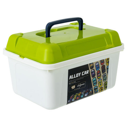 50 Pull-Back Toy Cars with Suitcase – No Batteries Needed