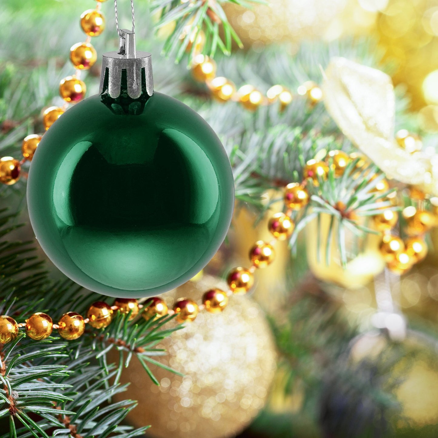 50 Shiny Christmas Tree Baubles – Decorative Set