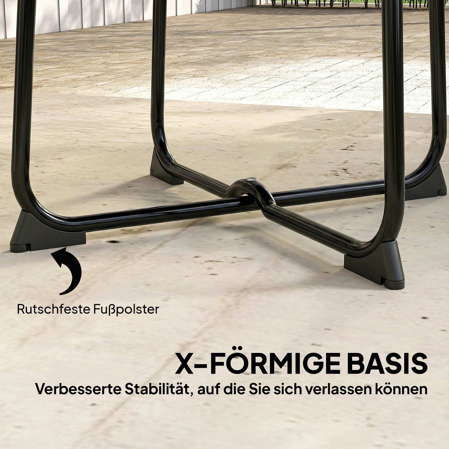50 cm Round Outdoor Metal Table with Non-Slip Feet