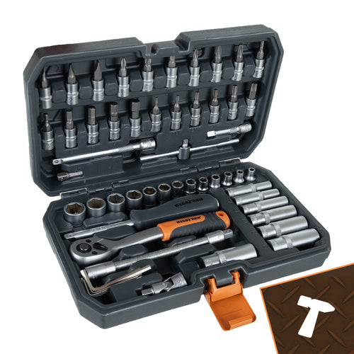 56-Piece Tool Set with 1/4" Socket Wrenches, Case