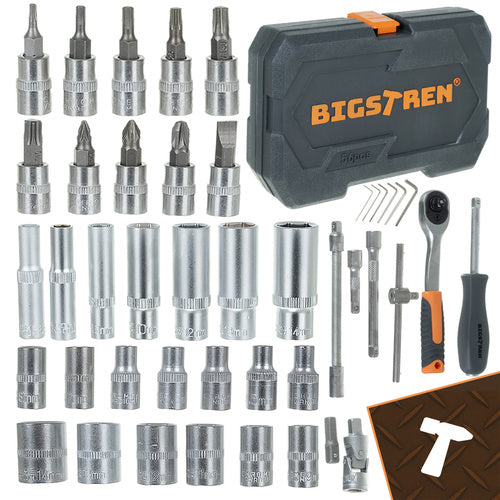 56-Piece Tool Set with 1/4" Socket Wrenches, Case